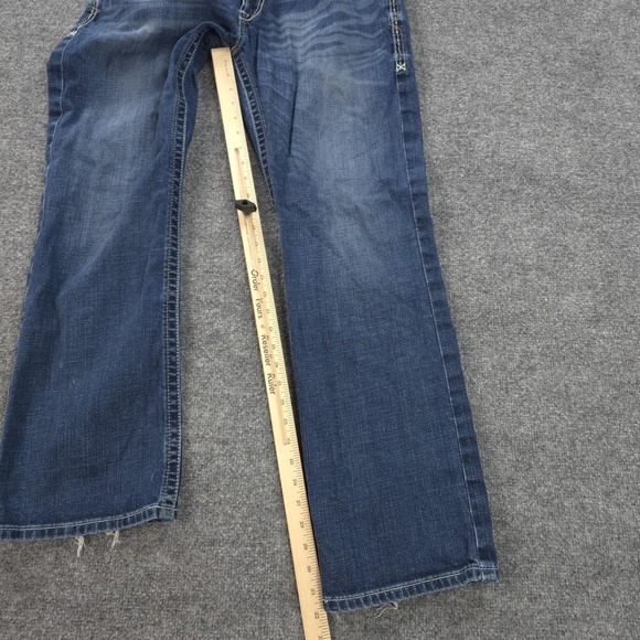 Ariat Jeans Mens 32x32 Blue Denim M4 Low Rise Boot Turnout Relaxed Western Work - Picture 8 of 13